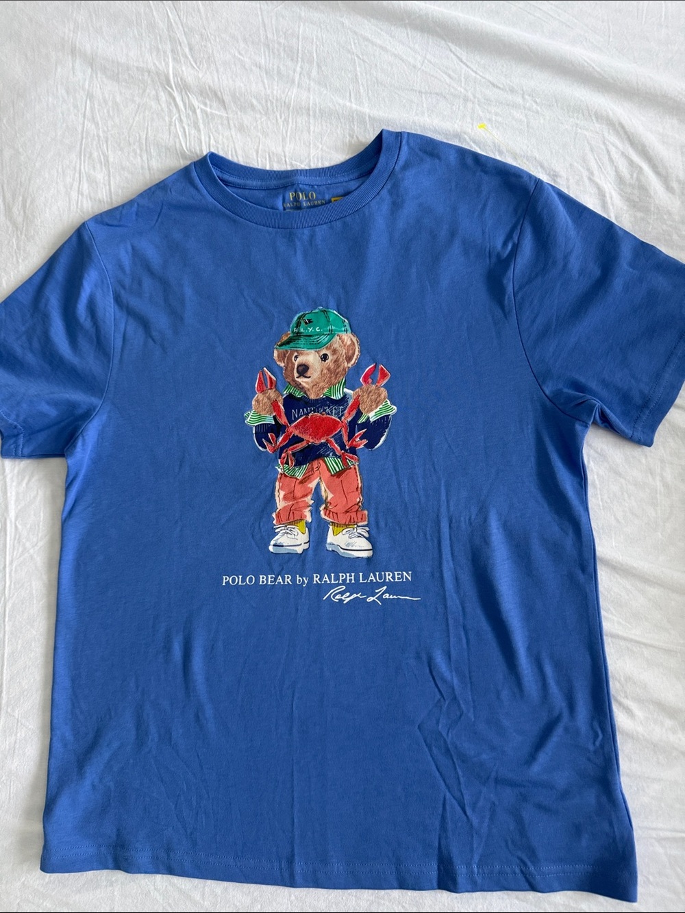 Ralph Lauren crab 🦀 Royal Blue Bear Graphic Tee L